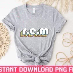 rem retro rainbow typography faded style png files for sublimation