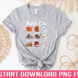 potter cats t shirt funny gifts for cat lovers png files for sublimation