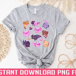happy axolotl png files for sublimation