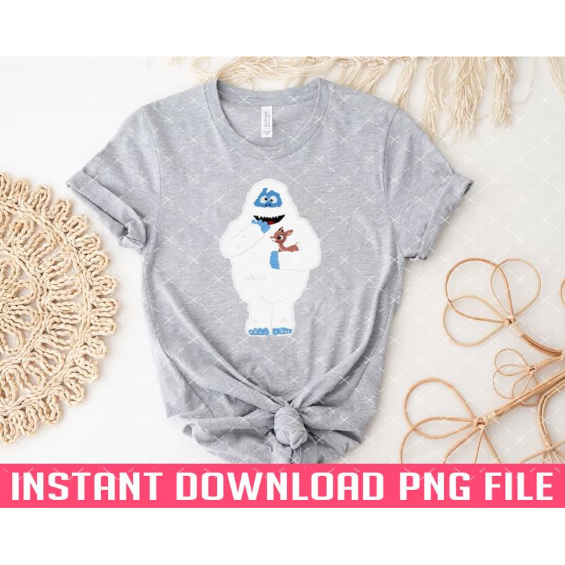 TT1101243824-Classic Christmas Abominable Snowman with Rudolph © GraphicLoveShop PNG files for sublimation.jpg