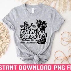 catnip madness cute cat png files for sublimation