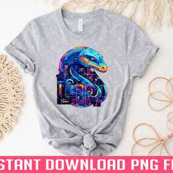 cyber snake techno viper of a digital realm png files for sublimation
