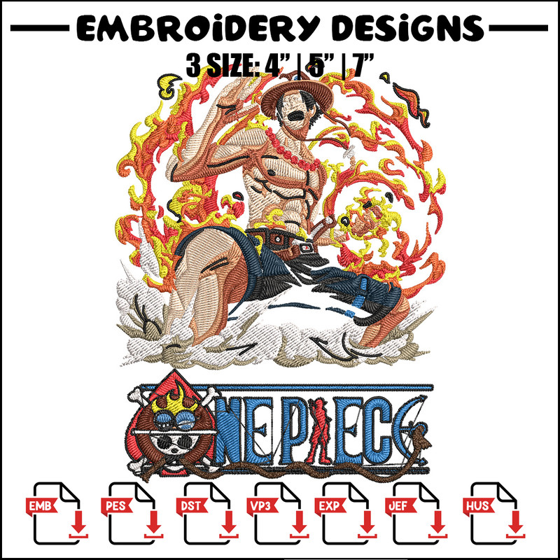 Ace Poster Embroidery Design,One piece Embroidery, Embroidery File, Anime Embroidery, Anime shirt, Digital download.jpg