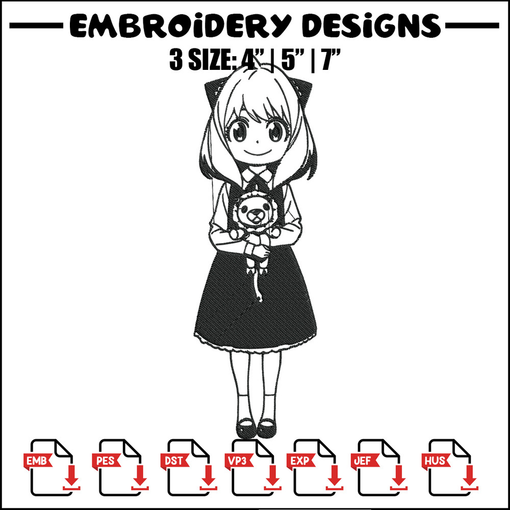 Anya Forger Embroidery Design, Spy x family Embroidery, Embroidery File, Anime Embroidery, Anime shirt,Digital download.jpg