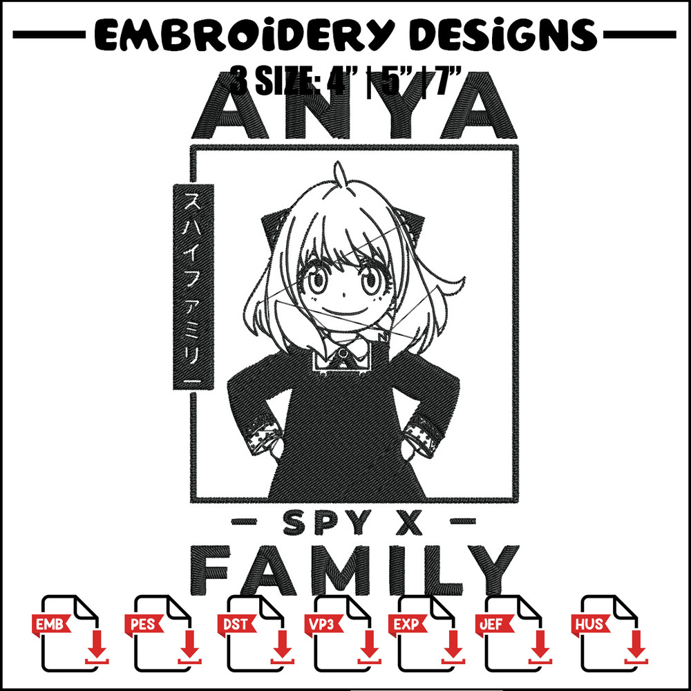 Anya poster Embroidery Design, Spy x family Embroidery, Embroidery File, Anime Embroidery, Anime shirt, Digital download.jpg