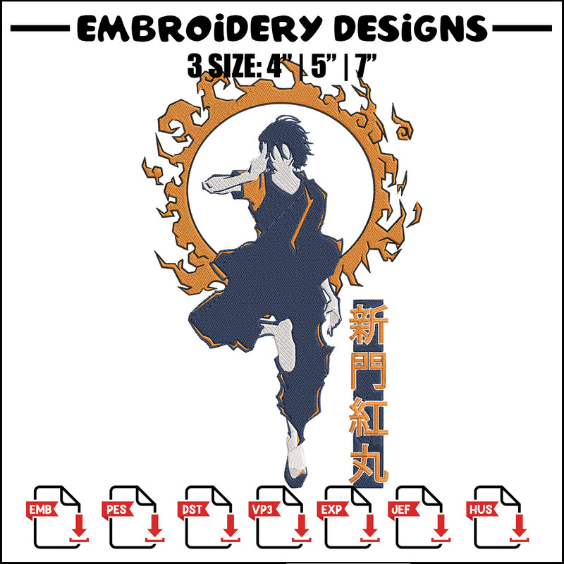 Benimaru Embroidery Design, Enen no Shouboutai Embroidery,Embroidery File,Anime Embroidery,Anime shirt,Digital download.jpg