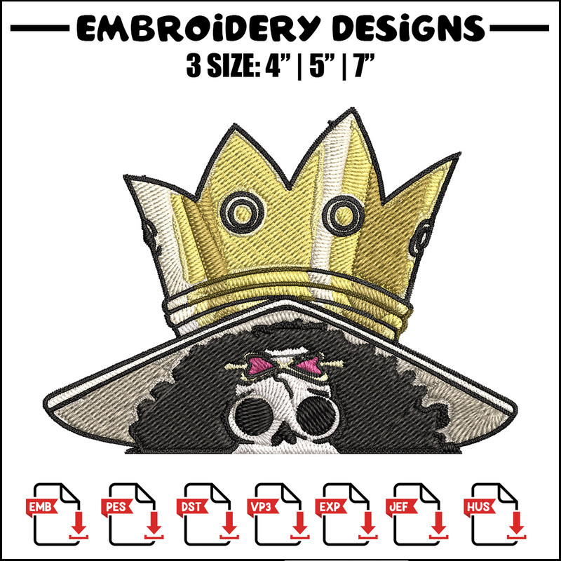 Brook Peeker Embroidery Design, One piece Embroidery, Embroidery File, Anime Embroidery, Anime shirt, Digital download..jpg