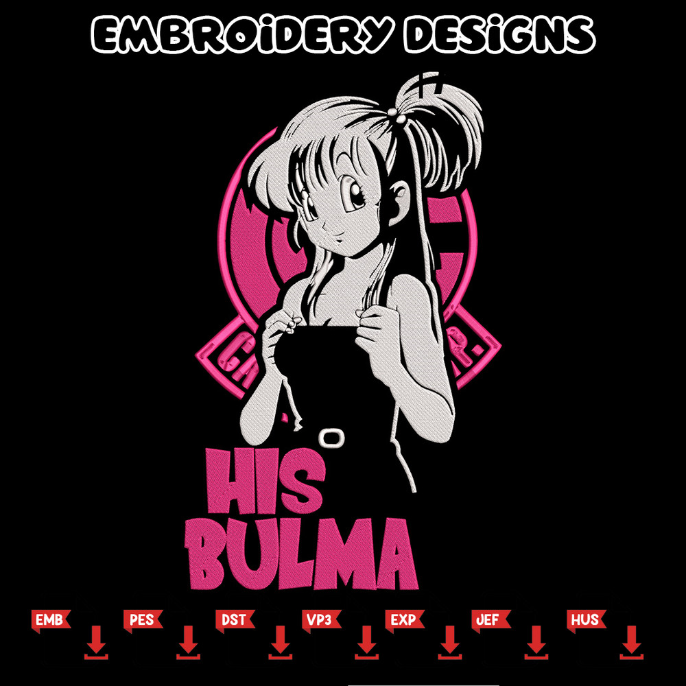 Bulma poster Embroidery Design, Dragonball Embroidery, Embroidery File, Anime Embroidery, Anime shirt, Digital download.jpg