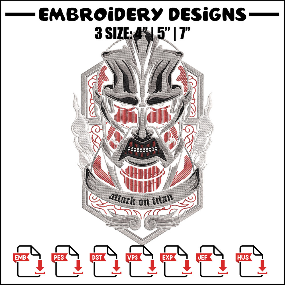 Colossal poster Embroidery Design, Aot Embroidery, Embroidery File, Anime Embroidery, Anime shirt, Digital download.jpg