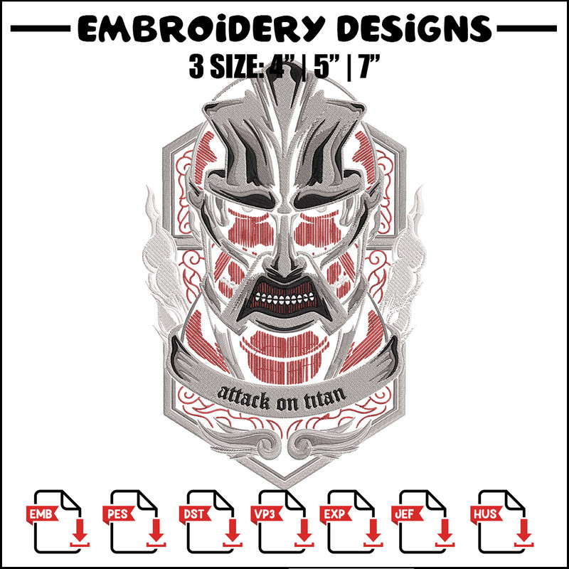 Colossal poster Embroidery Design, Aot Embroidery, Embroidery File, Anime Embroidery, Anime shirt, Digital download.jpg