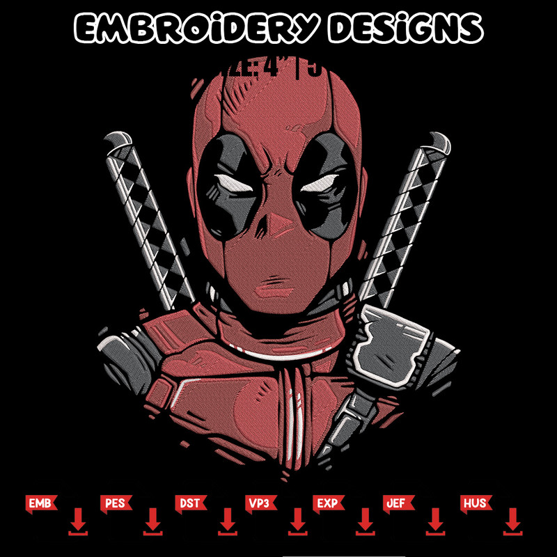 Deadpool poster Embroidery Design, Deadpool Embroidery, Embroidery File, Anime Embroidery, Anime shirt, Digital download.jpg