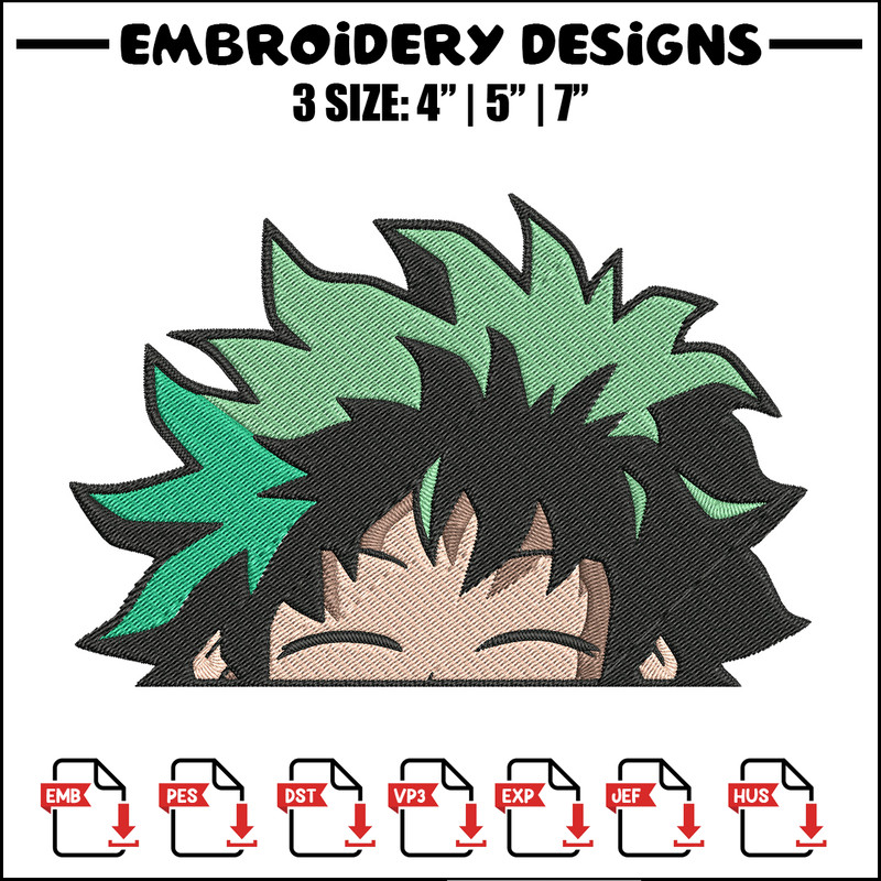 Deku Peek Embroidery Design, Mha Embroidery, Embroidery File, Anime Embroidery, Anime shirt, Digital download..jpg