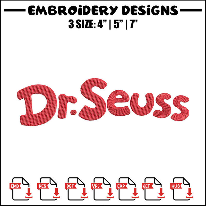 Dr seuss logo Embroidery Design, Dr seuss Embroidery, Embroidery File, Embroidery design, Digital download..jpg