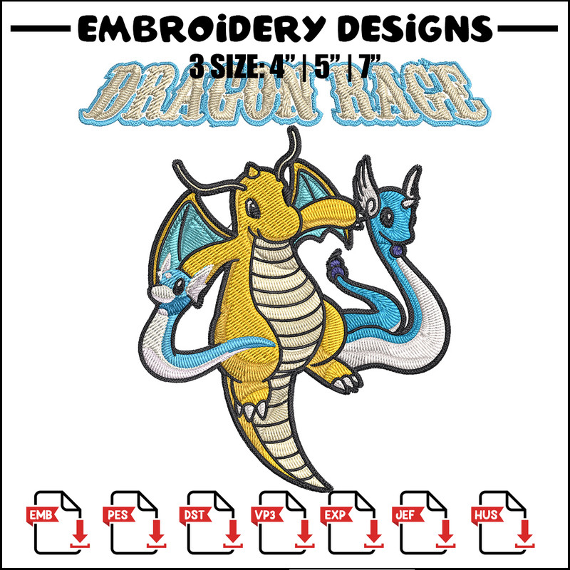 Dragonite Embroidery Design, Pokemon Embroidery, Embroidery File, Anime Embroidery,Anime shirt, Digital download.jpg