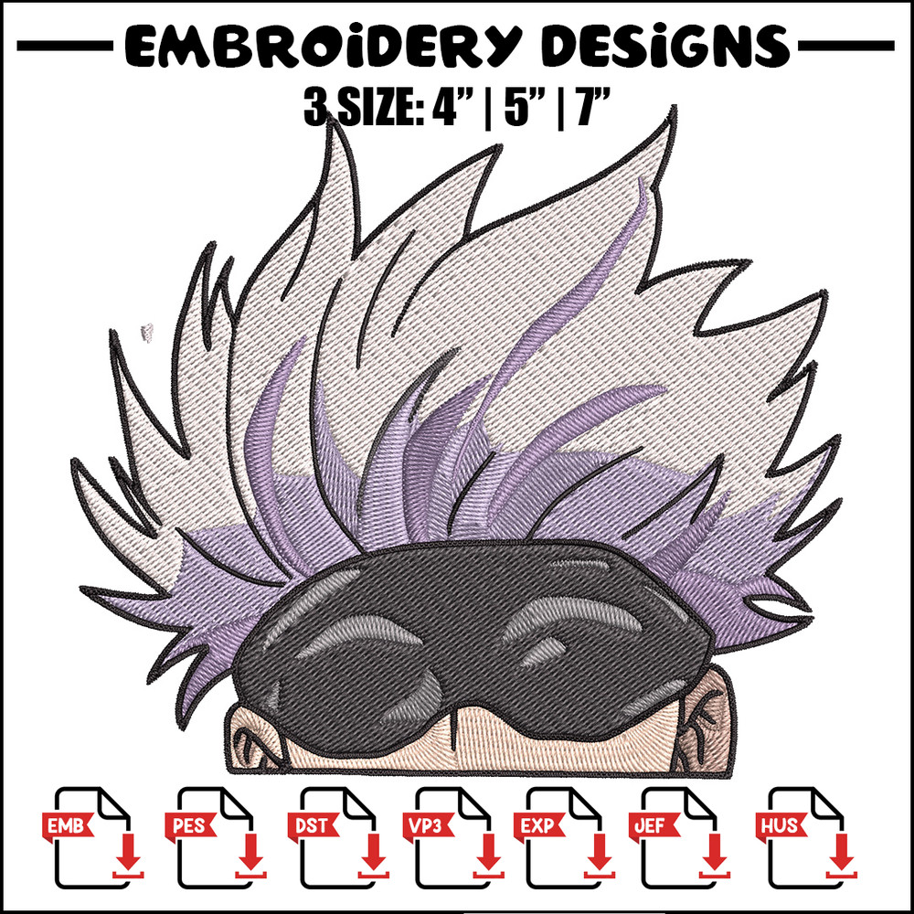 Gojo Peeker Embroidery Design, Jujutsu Embroidery, Embroidery File, Anime Embroidery, Anime shirt, Digital download..jpg