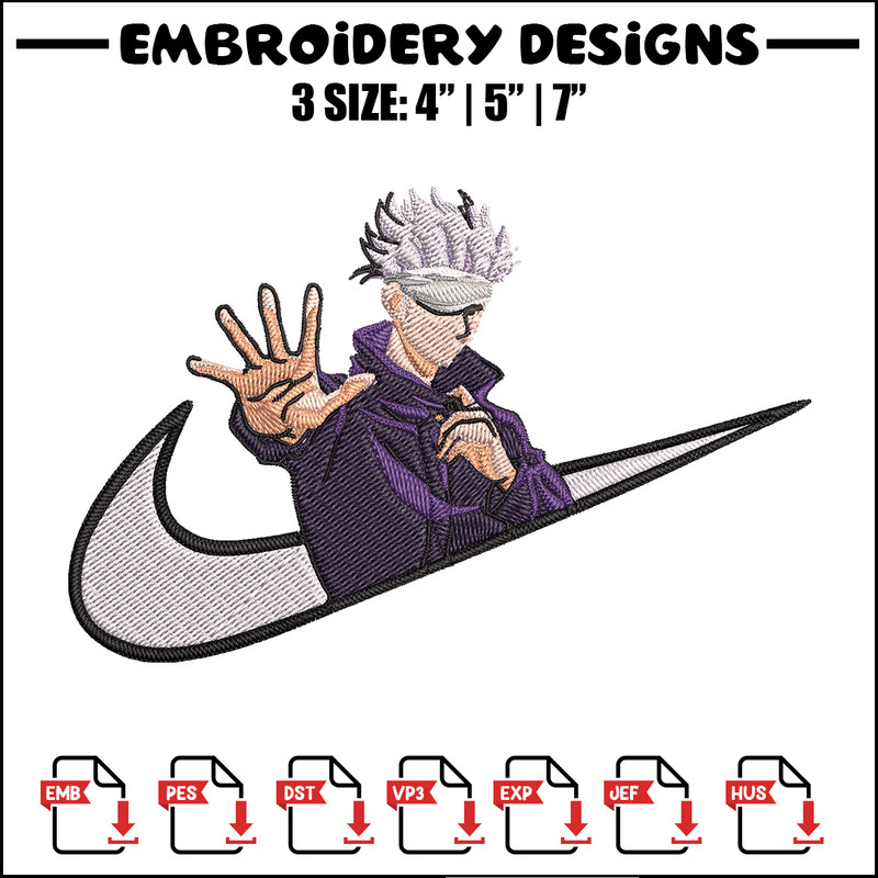 Gojo x nike Embroidery Design, Jujutsu Embroidery, Embroidery File, Nike Embroidery, Anime shirt, Digital download..jpg