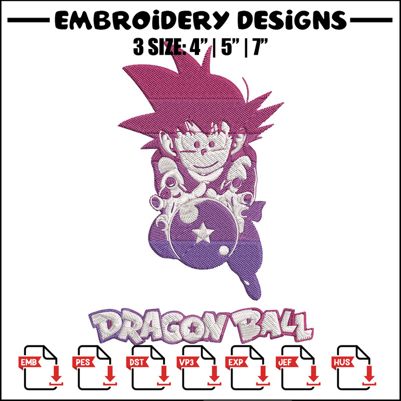 Goku kid Embroidery Design, Dragonball Embroidery, Embroidery File, Anime Embroidery, Anime shirt, Digital download..jpg