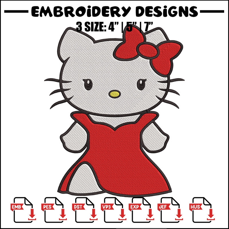 Hello kitty dress Embroidery Design, Hello kitty Embroidery, Embroidery File, Anime Embroidery, Digital download.jpg