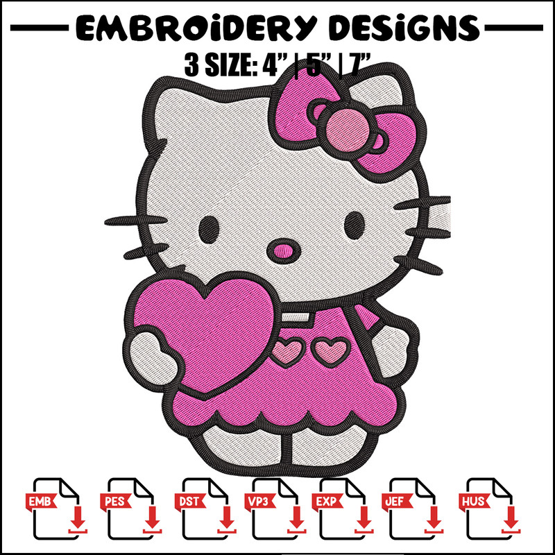 Hello kitty heart Embroidery Design, Hello kitty Embroidery, Embroidery File, Anime Embroidery, Digital download.jpg