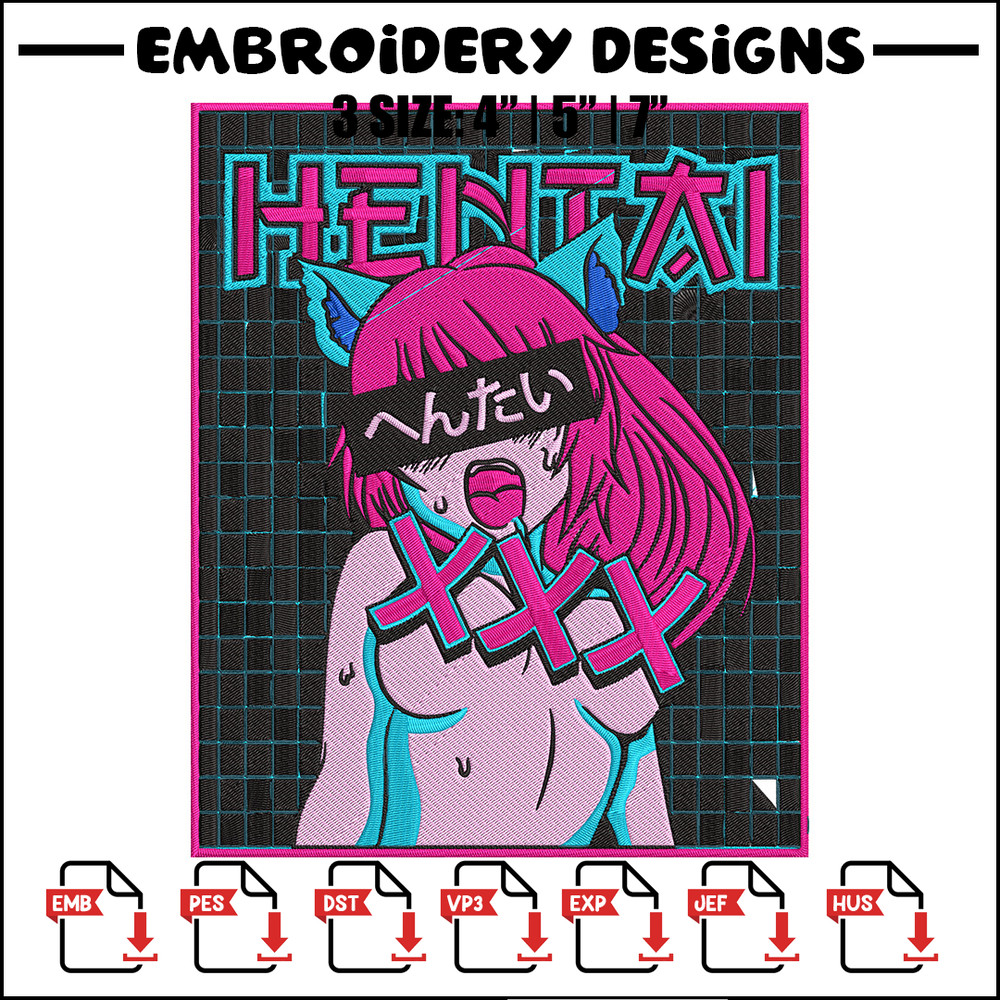 Hentai Poster Embroidery Design, Hentai Embroidery, Embroidery File, Anime Embroidery, Anime shirt, Digital download.jpg