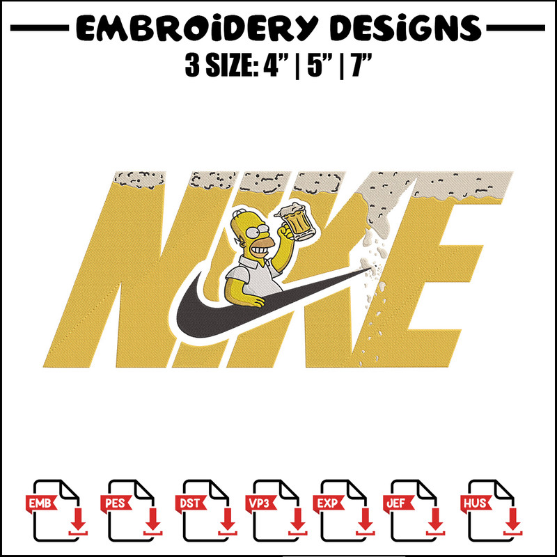 Homer x nike Embroidery Design, Simpson Embroidery, Embroidery File, Nike Embroidery, Anime shirt, Digital download.jpg