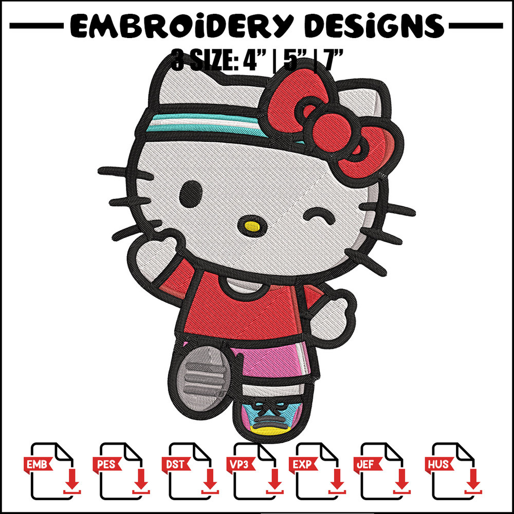 Kitty cute Embroidery Design, Hello kitty Embroidery, Embroidery File, Anime Embroidery, Anime shirt, Digital download.jpg
