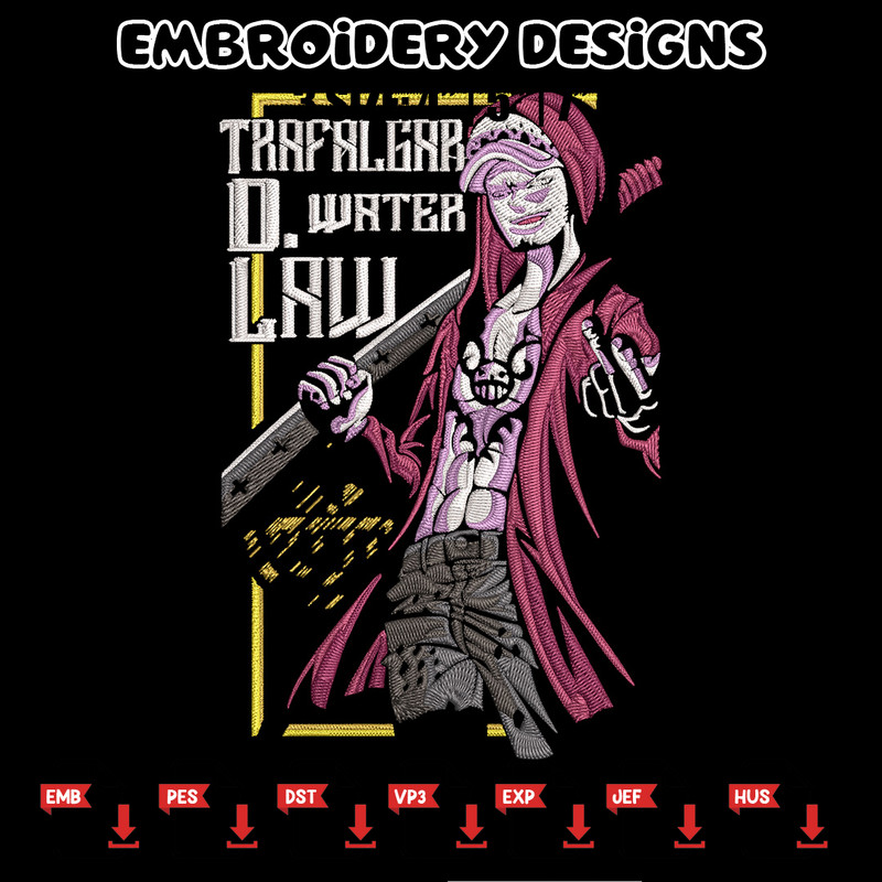 Law poster Embroidery Design, One piece Embroidery, Embroidery File,Anime Embroidery, Anime shirt, Digital download..jpg