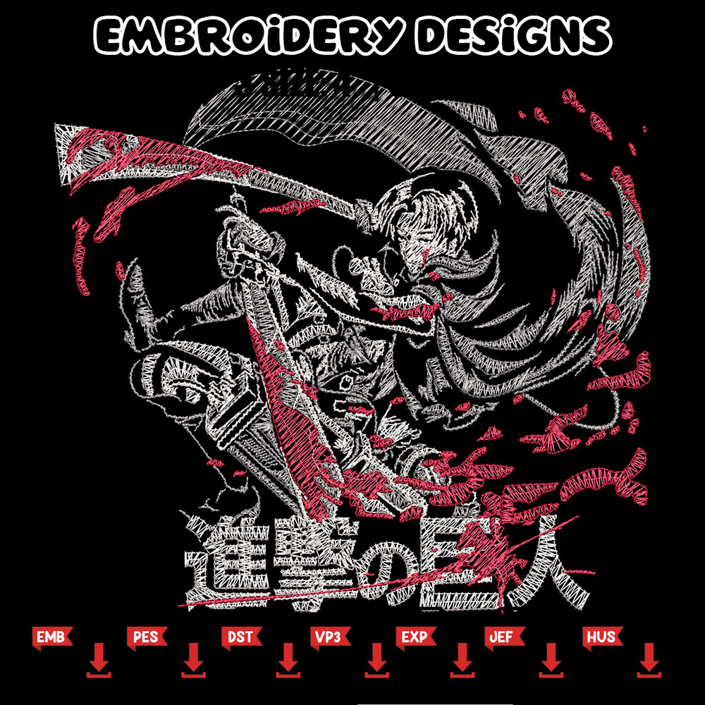 Levi ackerman Embroidery Design, Aot Embroidery, Embroidery File, Anime Embroidery, Anime shirt, Digital download.jpg