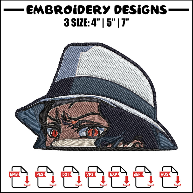 Muzan Peeker Embroidery Design, Demon slayer Embroidery, Embroidery File, Anime Embroidery, Digital download.jpg