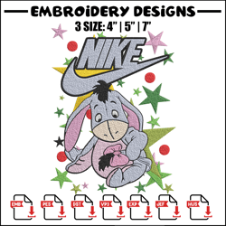 nike eeyore embroidery design, pooh embroidery, embroidery file, nike embroidery, anime shirt, digital download.