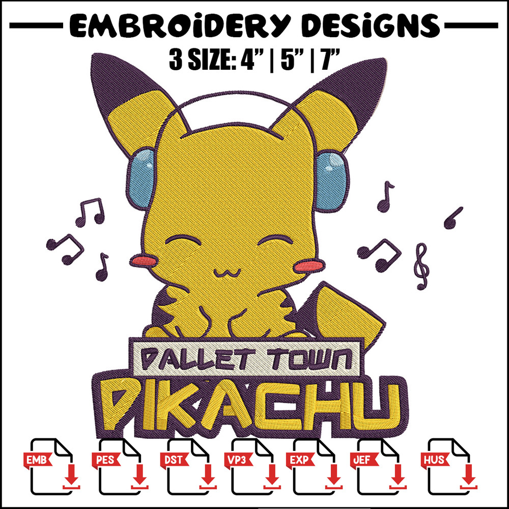 Pikachu cute Embroidery Design, Pokemon Embroidery, Embroidery File, Anime Embroidery, Anime shirt, Digital download.jpg