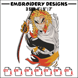 rengoku poster embroidery design, demon slayer embroidery, embroidery file,anime embroidery,anime shirt,digital download