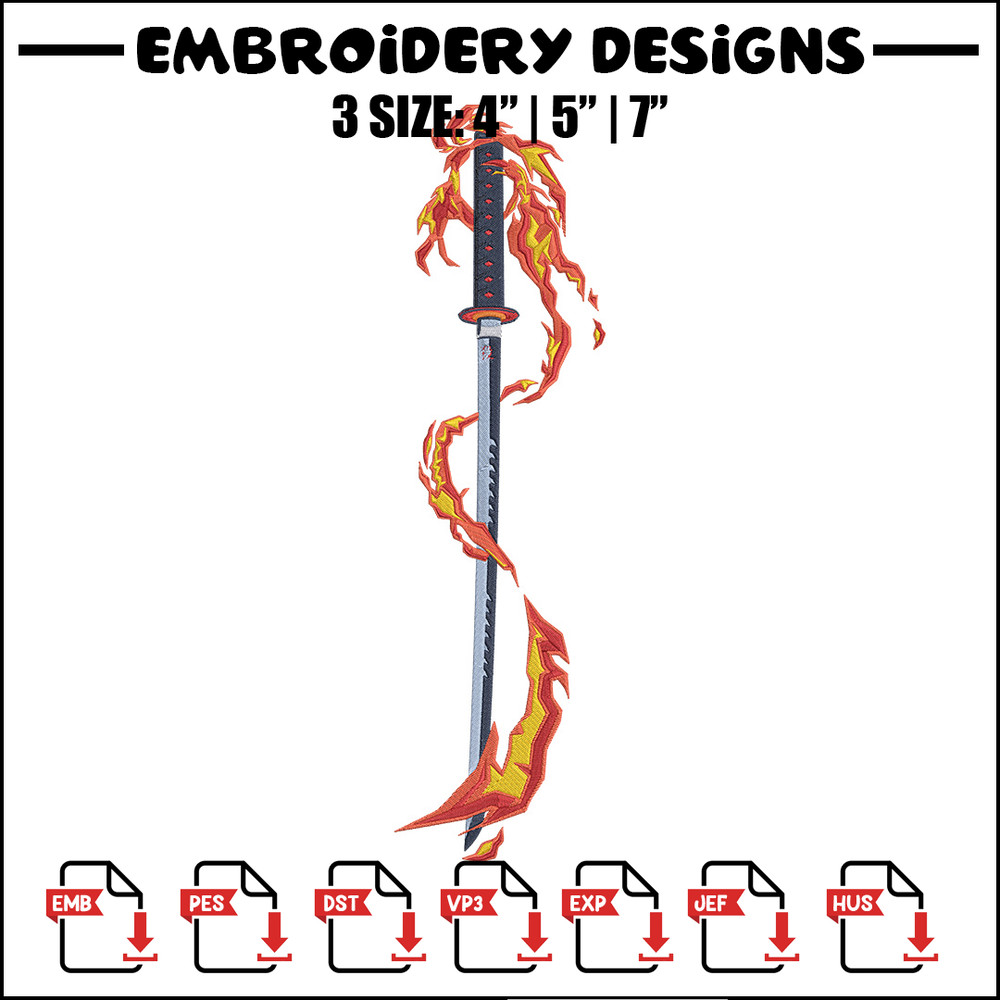 Rengoku sword Embroidery Design, Demon slayer Embroidery, Embroidery File, Anime Embroidery,Anime shirt,Digital download.jpg