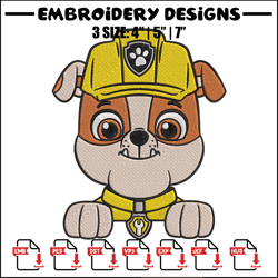 rubble dog embroidery design, paw patrol embroidery, embroidery file, anime embroidery, anime shirt, digital download.