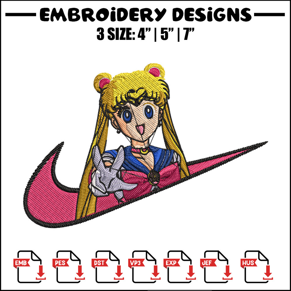Sailor Moon Embroidery Design, Sailor Moon Embroidery,Embroidery File, Nike Embroidery, Anime shirt, Digital download.jpg
