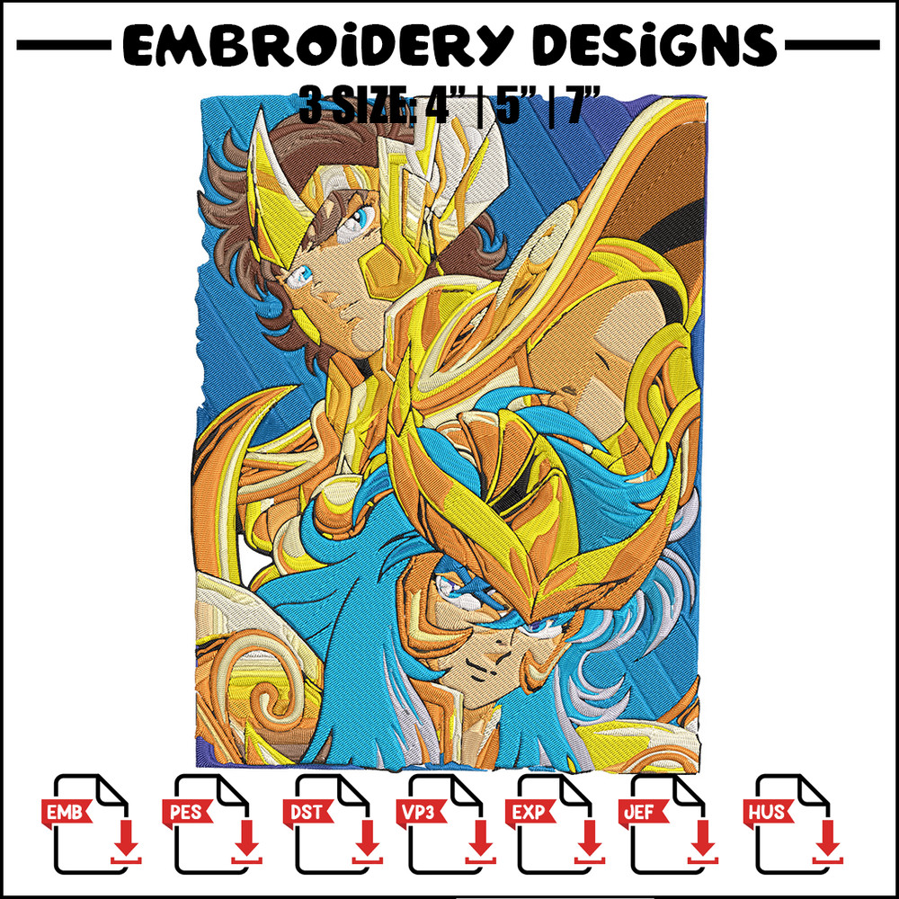 Saint Seiya Embroidery Design, Saint Seiya Embroidery, Embroidery File, Anime Embroidery, Anime shirt, Digital download.jpg