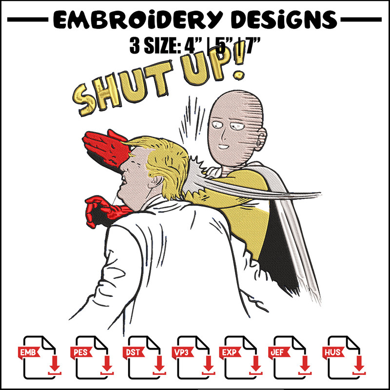 Saitama meme Embroidery Design, One punch man Embroidery, Embroidery File, Anime Embroidery,Anime shirt,Digital download.jpg