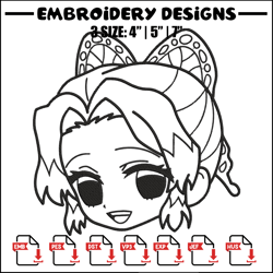 shinobu chibi embroidery design,demon slayer embroidery,embroidery file,anime embroidery,anime shirt, digital download
