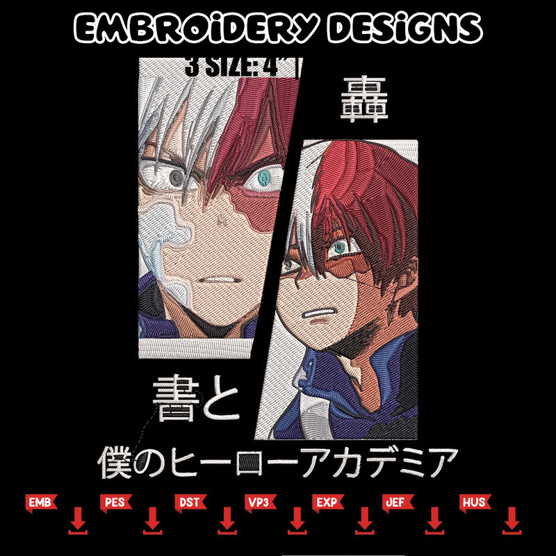 Shouto poster Embroidery Design, Mha Embroidery, Embroidery File, Anime Embroidery, Anime shirt,Digital download.jpg