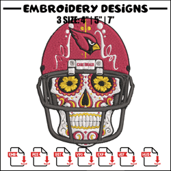 Skull Helmet Arizona Cardinals embroidery design, Arizona Cardinals embroidery, NFL embroidery, logo sport embroidery.