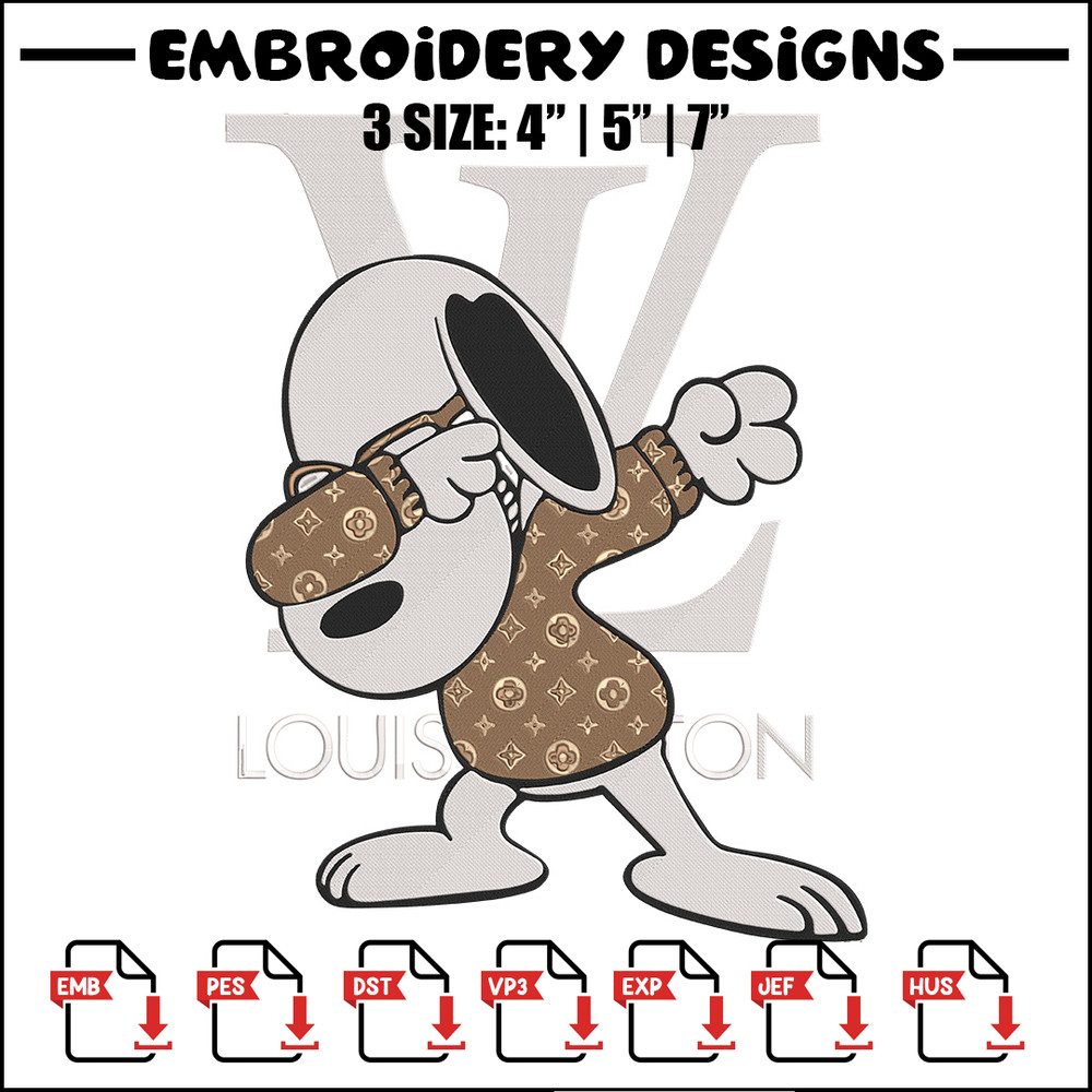 Snoopy x LV Embroidery Design, Peanuts Embroidery, Embroidery File, LV Embroidery, Anime shirt, Digital download.jpg