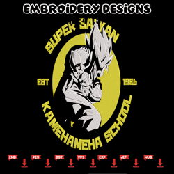 Super saiyan Embroidery Design, Dragonball Embroidery, Embroidery File, Anime Embroidery, Anime shirt, Digital download