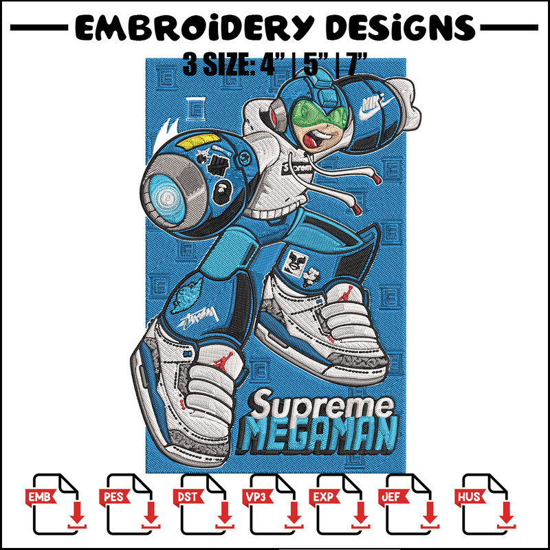 Supreme megaman Embroidery Design, Megaman Embroidery, Embroidery File, Supreme Embroidery, Anime shirt, Digital download.jpg