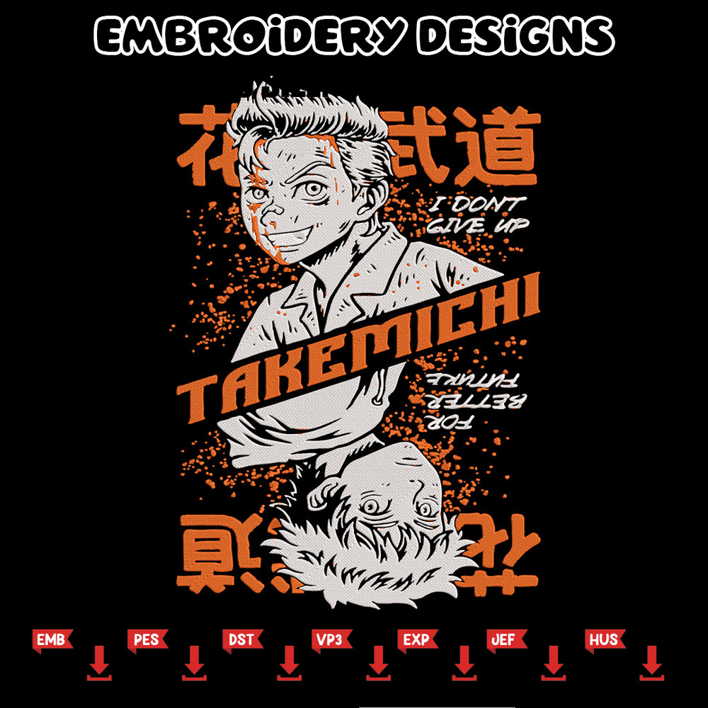 Takemichi poster Embroidery Design, Tokyo revengers Embroidery, Embroidery File, Anime Embroidery, Digital download.jpg