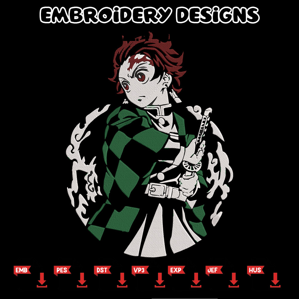Tanjiro kamado Embroidery Design,Demon slayer Embroidery,Embroidery File, Anime Embroidery, Anime shirt,Digital download.jpg