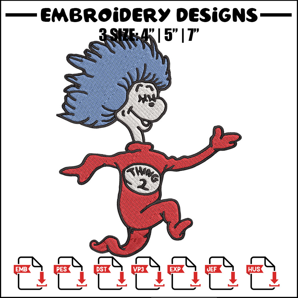 Thing 2 Embroidery Design, Dr seuss Embroidery, Embroidery File, logo shirt, Embroidery design, Digital download.jpg