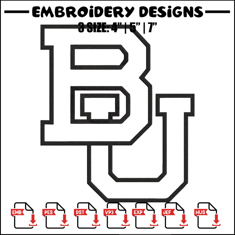 Baylor Bears logo embroidery design, NCAA embroidery, Embroidery design, Logo sport embroidery, Sport embroidery..jpg