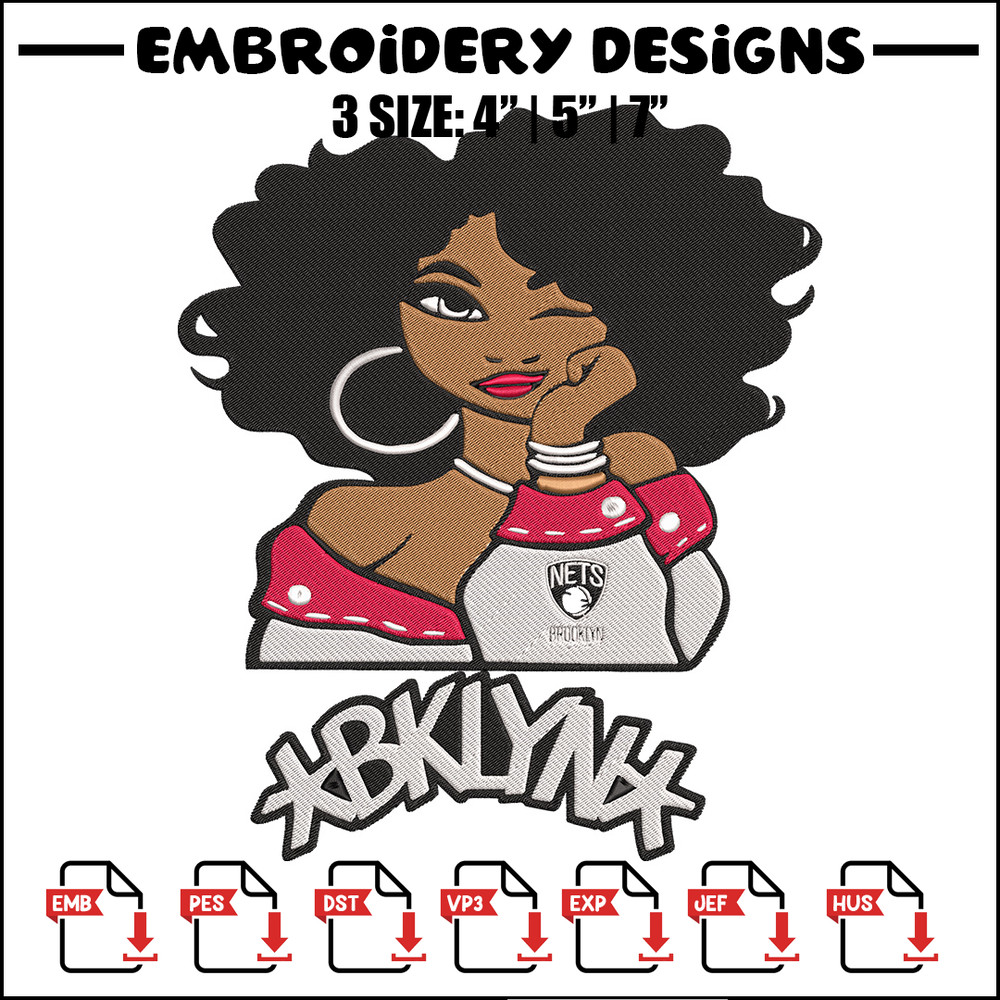 Brooklyn Nets girl embroidery design, NBA embroidery, Sport embroidery, Logo sport embroidery, Embroidery design..jpg