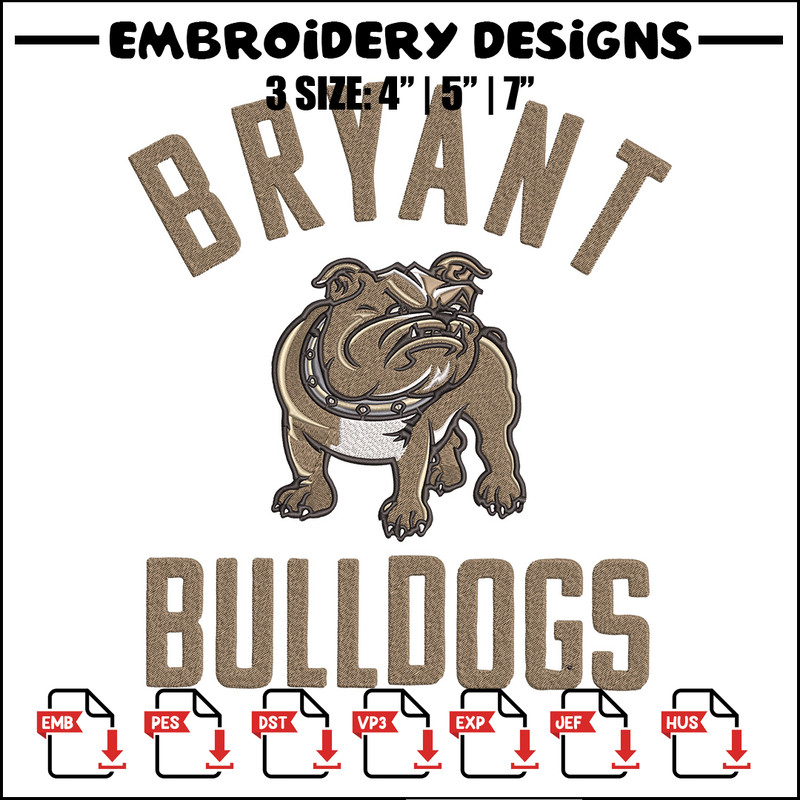 Bryant Bulldogs logo embroidery design,NCAA embroidery, Sport embroidery,logo sport embroidery,Embroidery design.jpg