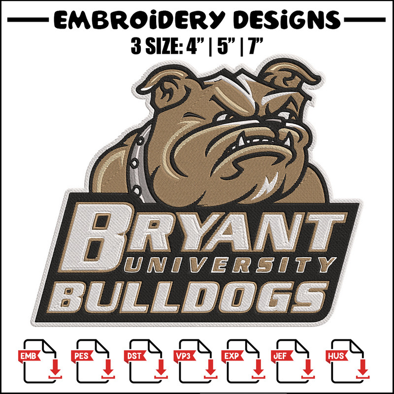 Bryant Bulldogs mascot embroidery design, NEC embroidery,Sport embroidery, logo sport embroidery, Embroidery design.jpg